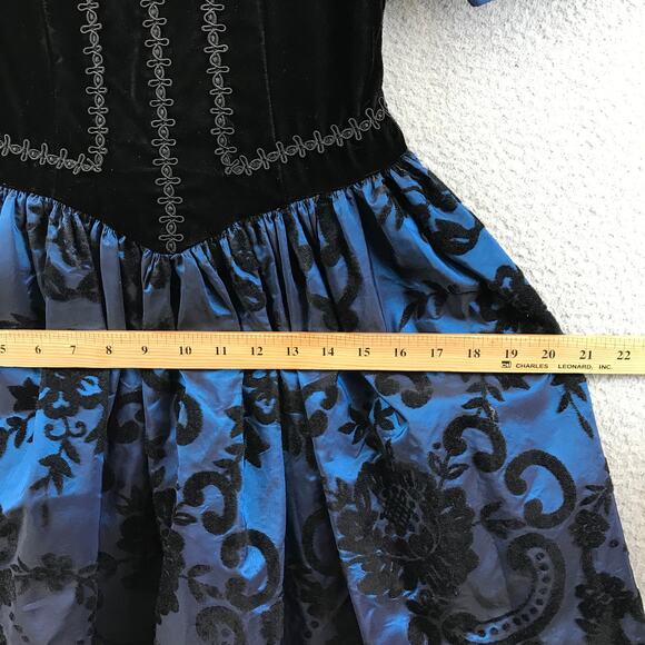 Vintage Gunne Sax Jessica McClintock 80s Prom Dress‎ 10 Velvet Romantic Girl - Picture 7 of 9